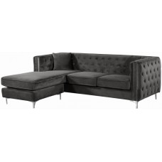 Evie Velvet 2PC Reversible Sectional