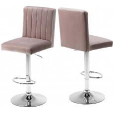 Ridge Velvet Adjustable Bar Counter Stool