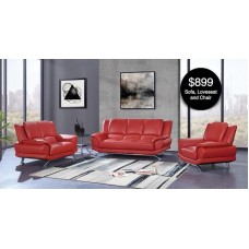 Scarlette 3 Pc Living Room- Available in White & Red