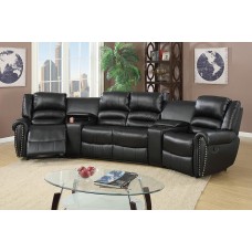 Angela Black Sectional Recliner