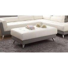 Alexa Grey & White Ottoman