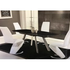 Amanda White & Black 5PC Dining Set
