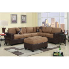 Shelly Mocha Sectional & Ottoman