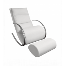 Ako White Chair & Ottoman