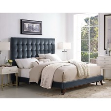 Trinity Grey Velvet Bed