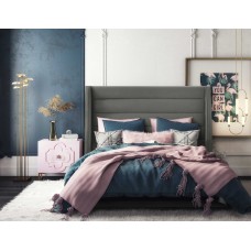Piper Gray Velvet Bed