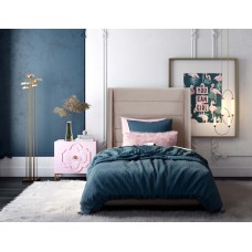 Piper Blush Velvet Bed