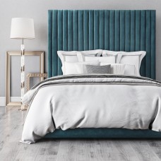 Nasiba Sea Blue Velvet Bed