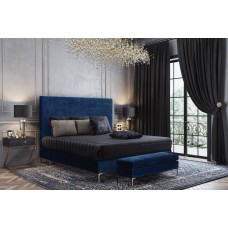 Fiona Navy Velvet Bed