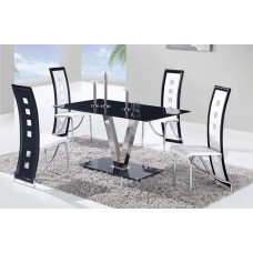 Camila Black & White 5PC Dining Set Camila Black & White 5PC Dining Set