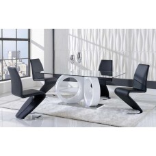 Cartlon Black & White 5PC Dining Set Cartlon Black & White 5PC Dining Set