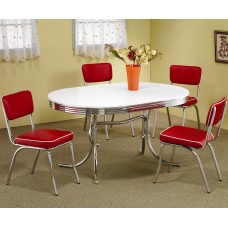 Adena Red 5PC Dining Set
