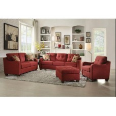Clara Red Linen Sofa