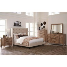 Anie Beige Upholstered Bed